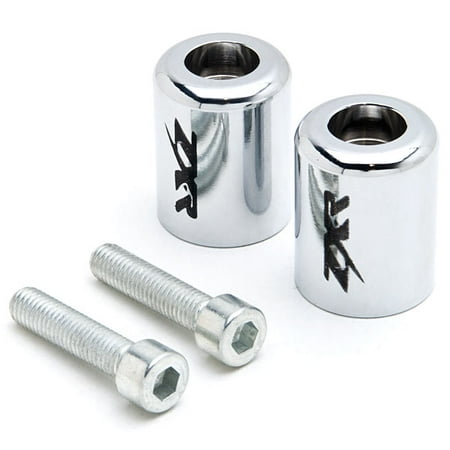 Krator Chrome Bar Ends ZXR Engraved Hand Grips Handlebar For 2000-2005 Kawasaki Ninja ZX12R